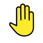 Raised Back of Hand emoji on OpenMoji