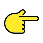 Emoji Dorso de mano con índice a la derecha en OpenMoji