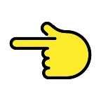 Emoji Dorso de mano con índice a la izquierda en OpenMoji