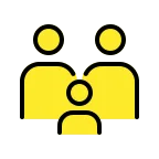 Emoji Familia: adulto, adulto, niño en OpenMoji