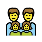 Emoji Familia: hombre, hombre, niña, niña en OpenMoji