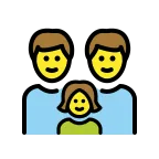 Emoji Familia: hombre, hombre, niña en OpenMoji