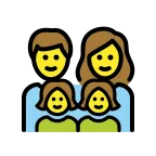 Emoji Familia: hombre, mujer, niña, niña en OpenMoji