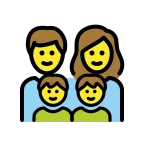 Family: Man, Woman, Boy, Boy emoji on OpenMoji