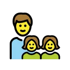 Emoji Familia: hombre, niña, niña en OpenMoji