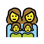 Family: Woman, Woman, Girl, Girl emoji on OpenMoji