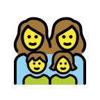 Emoji Familia: mujer, mujer, niña, niño en OpenMoji