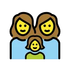 Emoji Familia: mujer, mujer, niña en OpenMoji