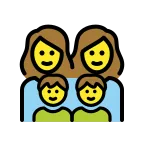 Emoji Familia: mujer, mujer, niño, niño en OpenMoji