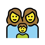 Emoji Familia: mujer, mujer, niño en OpenMoji