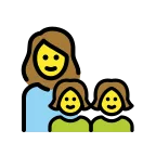 Emoji Familia: mujer, niña, niña en OpenMoji