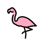 Flamingo emoji on OpenMoji