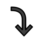 Right Arrow Curving Down emoji on OpenMoji