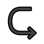 Left Arrow Curving Right emoji on OpenMoji