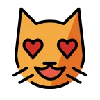 Emoji Gato sonriendo con ojos de corazón en OpenMoji