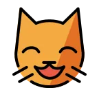 Emoji Gato sonriendo con ojos sonrientes en OpenMoji
