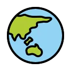 Globe Showing Asia-Australia emoji on OpenMoji