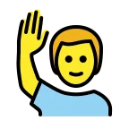Man Raising Hand emoji on OpenMoji