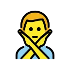 Emoji Hombre haciendo el gesto de "no" en OpenMoji