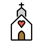 Emoji Iglesia celebrando boda en OpenMoji