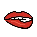 Biting Lip emoji on OpenMoji