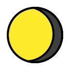 Emoji Luna gibosa menguante en OpenMoji