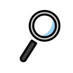 Emoji Lupa orientada hacia la derecha en OpenMoji