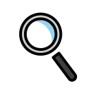 Emoji Lupa orientada hacia la izquierda en OpenMoji