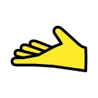 Emoji Mano con la palma hacia arriba en OpenMoji