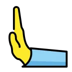 Emoji Mano empujando hacia la izquierda en OpenMoji
