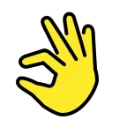 Emoji Mano pellizcando en OpenMoji