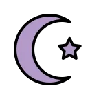 Emoji Media luna y estrella en OpenMoji