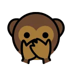 Emoji Mono con la boca tapada en OpenMoji