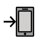 Emoji Móvil con una flecha en OpenMoji