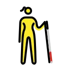 Woman with White Cane: Facing Right emoji on OpenMoji