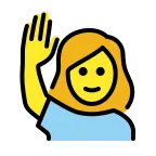 Woman Raising Hand emoji on OpenMoji