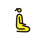 Emoji Mujer de rodillas: hacia la derecha en OpenMoji