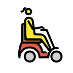 Emoji Mujer en silla de ruedas eléctrica: hacia la derecha en OpenMoji