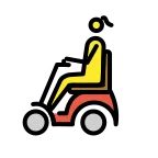 Emoji Mujer en silla de ruedas eléctrica en OpenMoji
