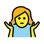 Woman Shrugging emoji on OpenMoji