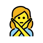Emoji Mujer haciendo el gesto de "no" en OpenMoji