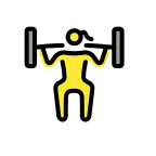 Emoji Mujer levantando pesas en OpenMoji