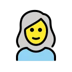 Emoji Mujer: pelo blanco en OpenMoji