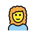 Emoji Mujer: pelo rizado en OpenMoji