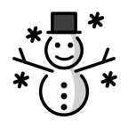 Emoji Muñeco de nieve con nieve en OpenMoji