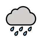 Cloud with Rain emoji on OpenMoji