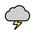 Emoji Nube con rayo en OpenMoji