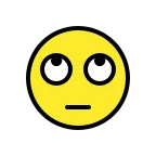 Eye Roll emoji on OpenMoji