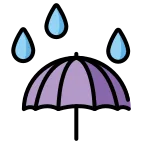 Emoji Paraguas con gotas de lluvia en OpenMoji