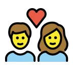 Emoji Pareja enamorada: mujer y hombre en OpenMoji